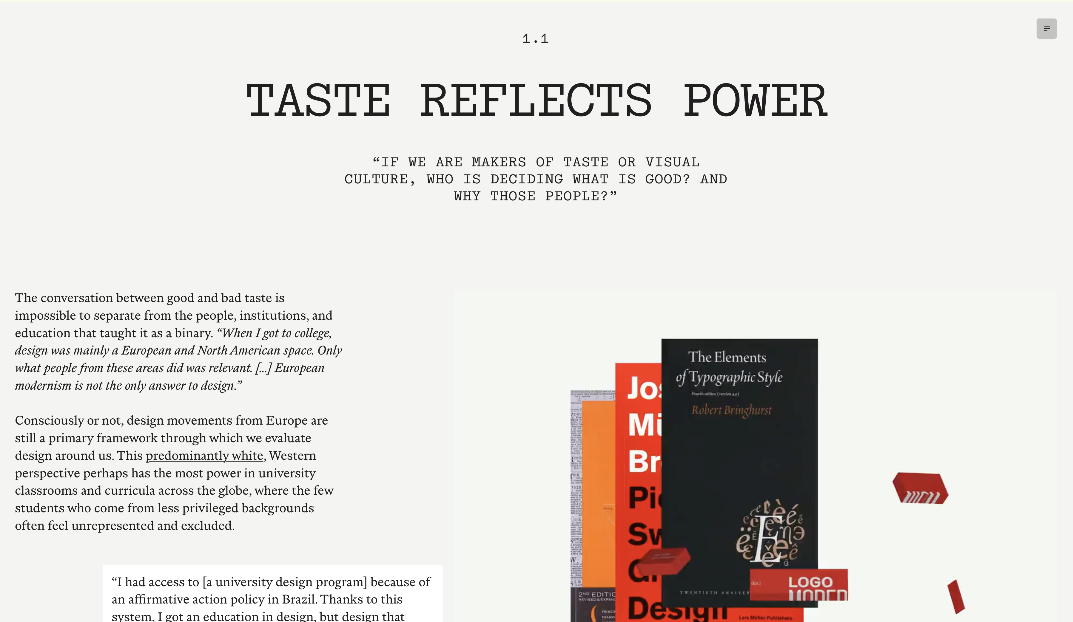 Tyranny of Taste